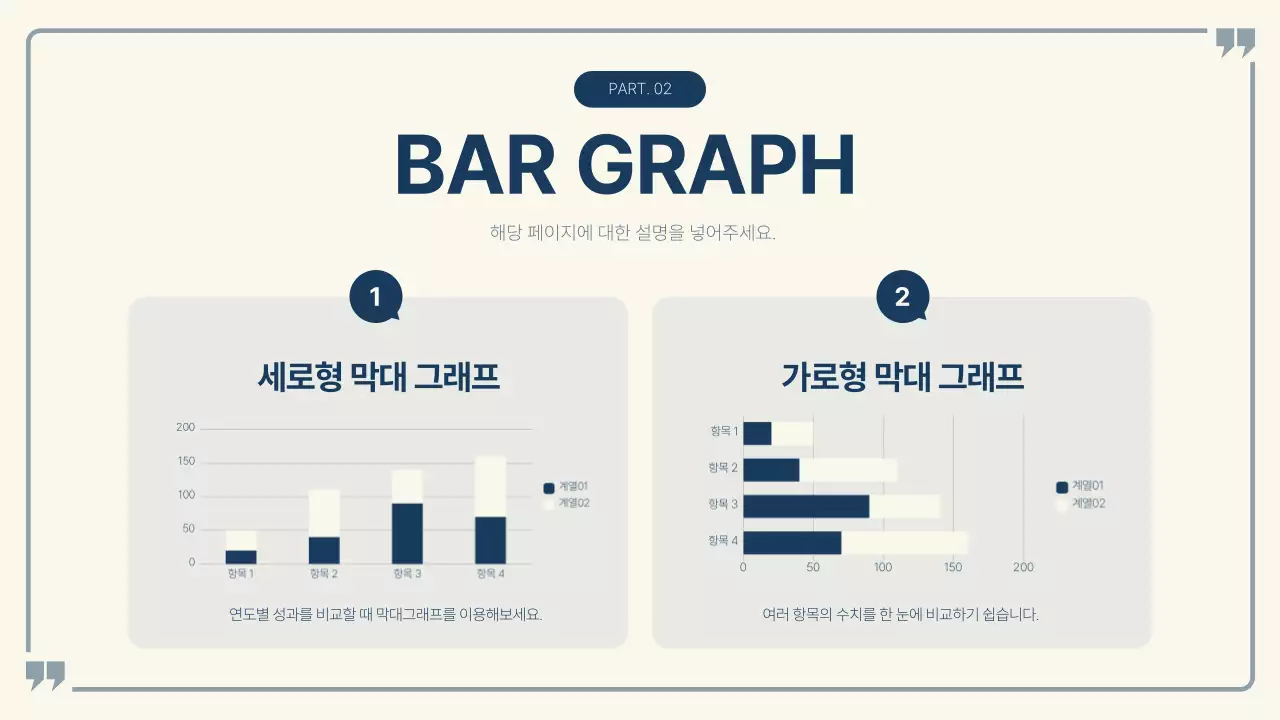 하늘색과 남색의 심플한 발표용 보고서
