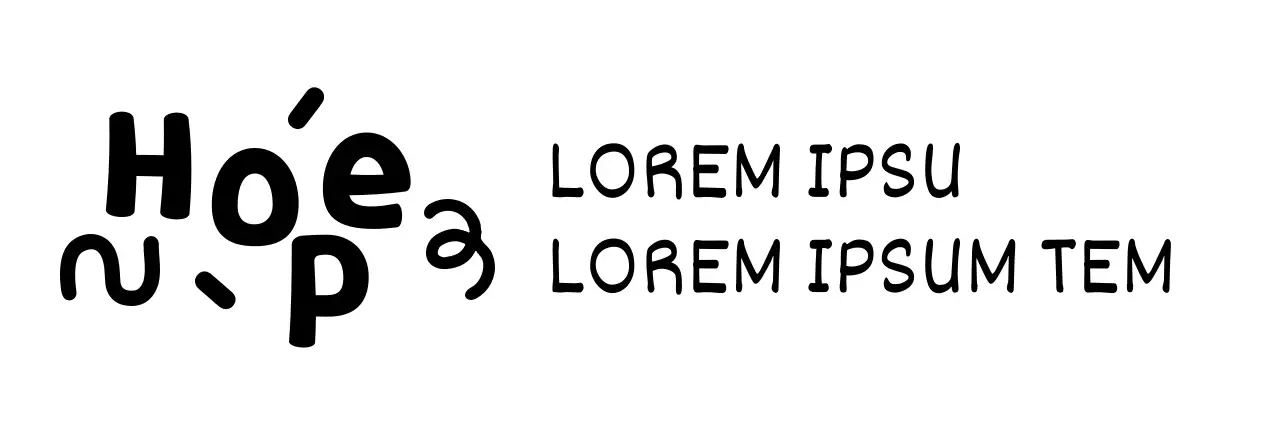 Centro de acolhimento de crianças com ilustrações e tipos de letra engraçados