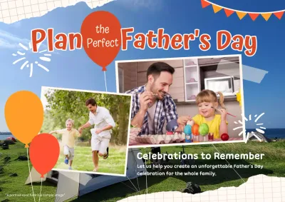 Blue Retro Father's Day Promotion Poster