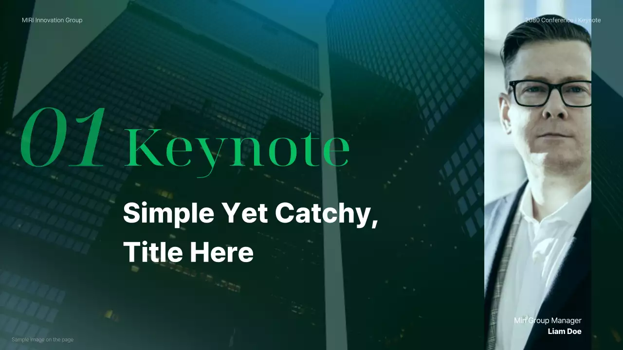 초록색과 파랑의 모던한 기업 컨퍼런스 발표자료