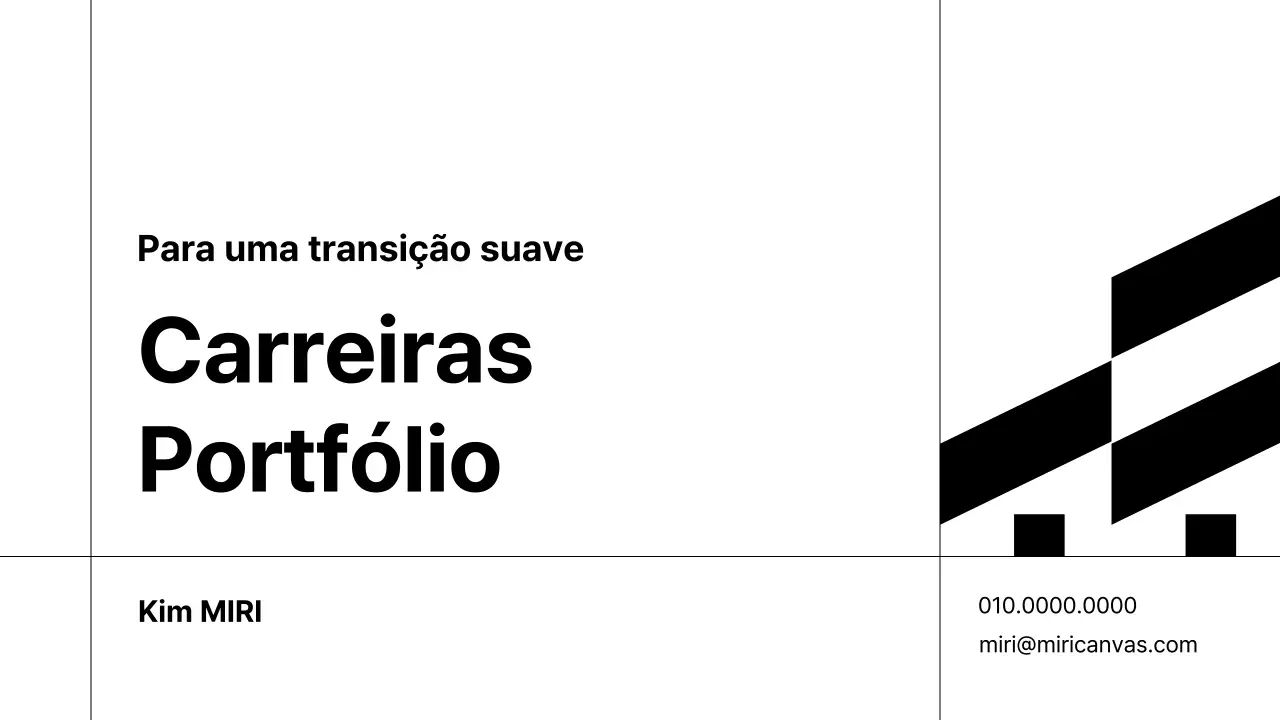 Um portefólio de carreira simples a preto e branco