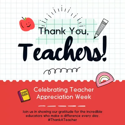 Postagem de mídia social da Semana de Valorização do Professor da Red Trendy