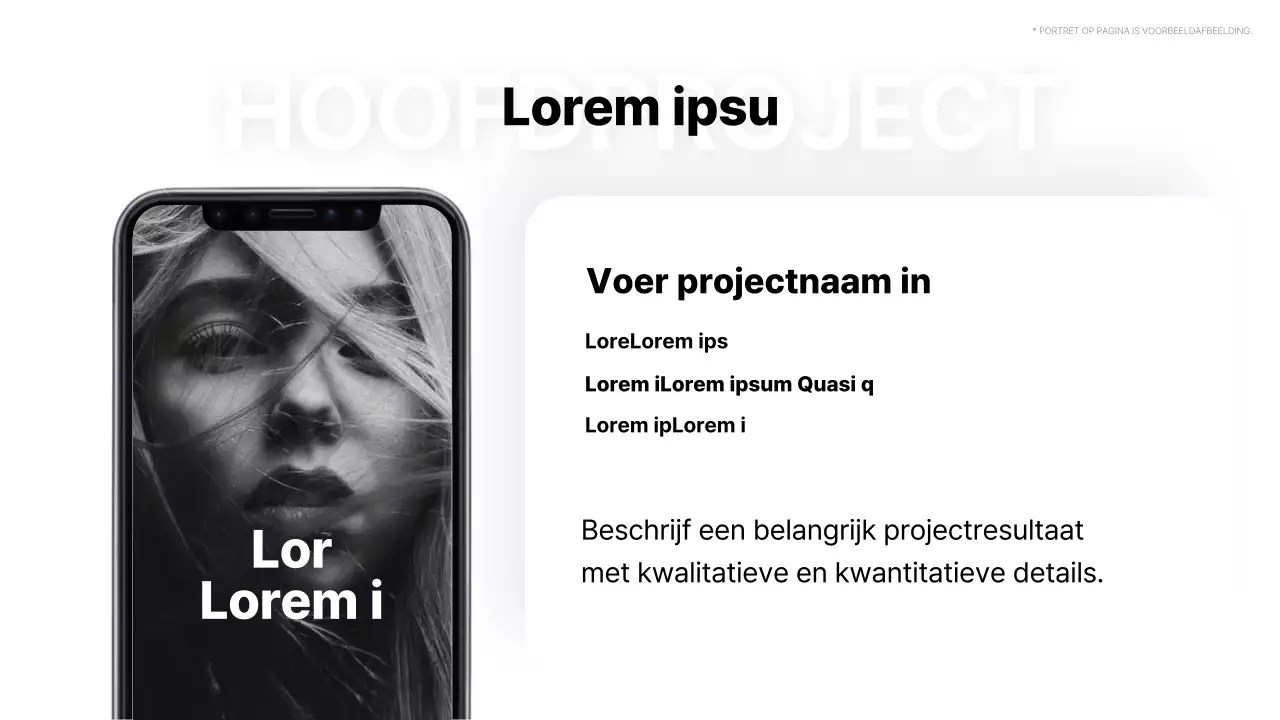 Eenvoudig CV-portfolio met witte achtergrond