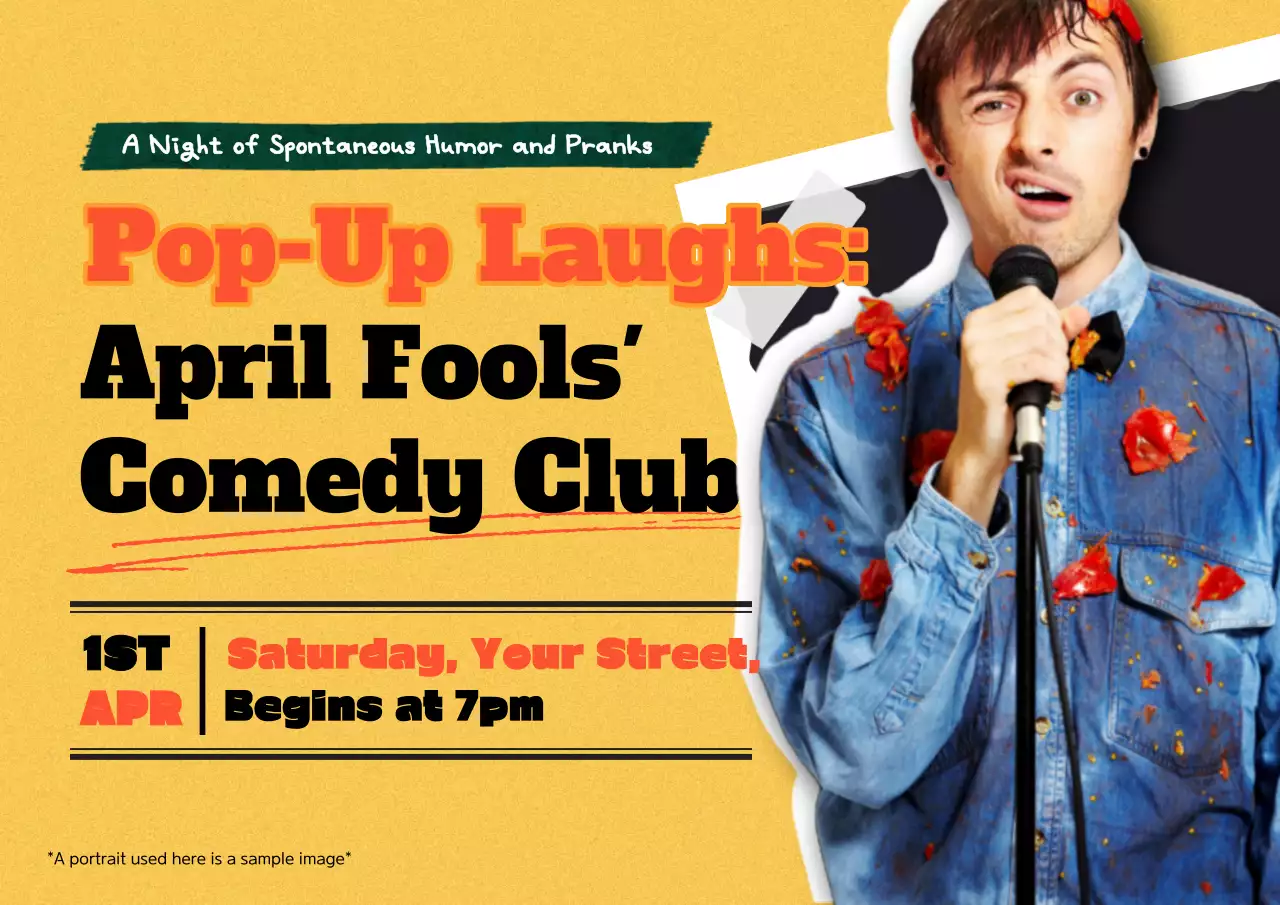 Iklan Klub Fool April Kitsch Kuning dan Oranye