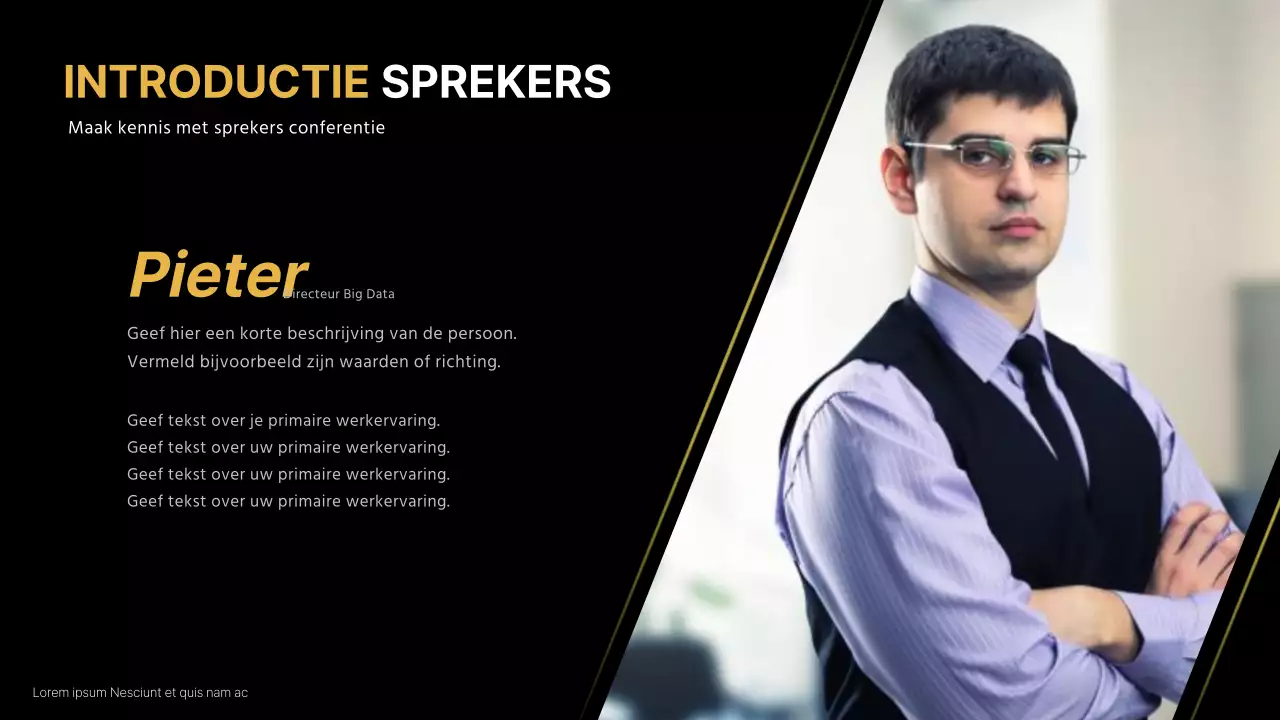 Goud en zwart voor een stijlvolle presentatie tijdens een zakelijke conferentie