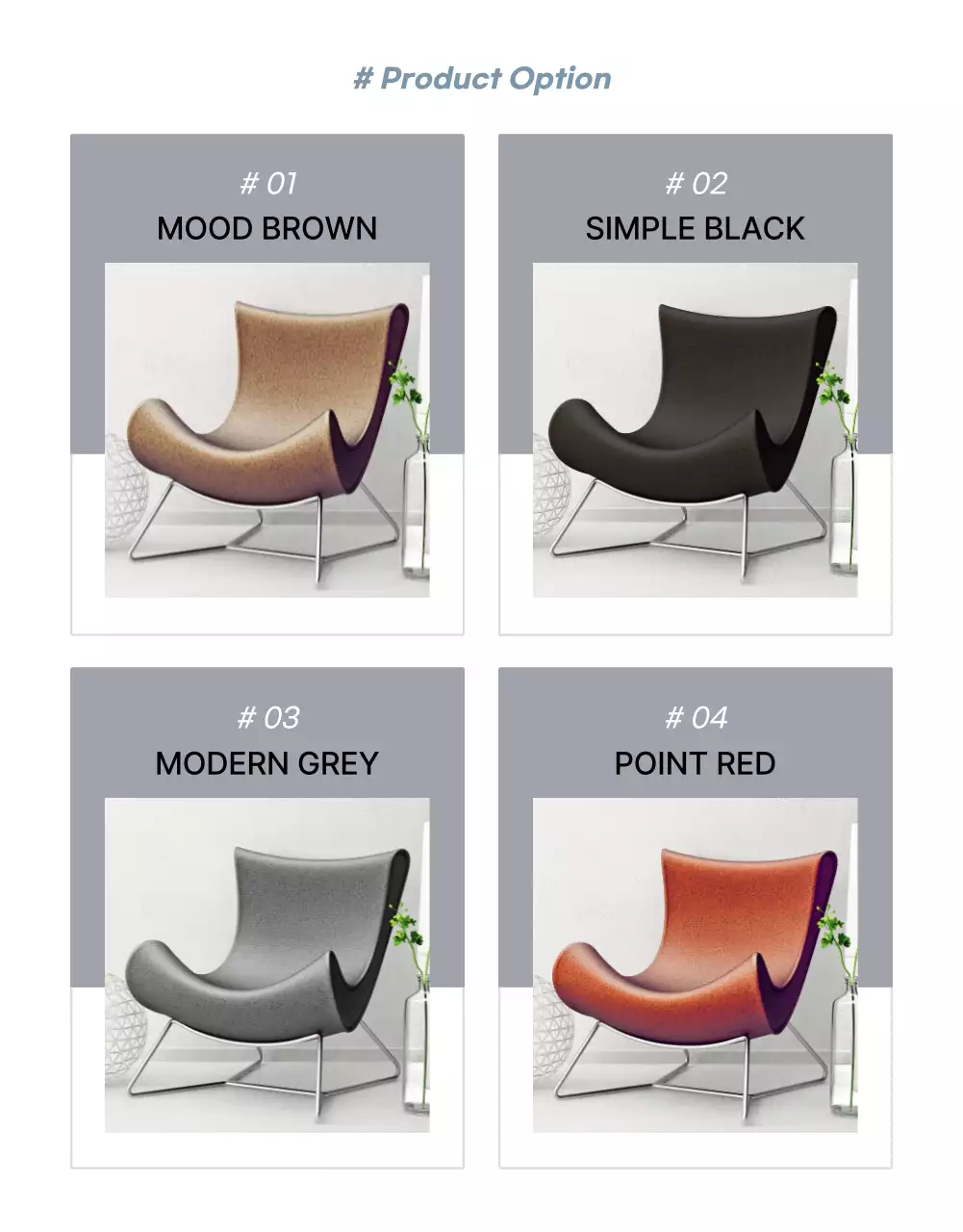 회색과 파랑의 심플한 가구 판매를 위한 제품 홍보