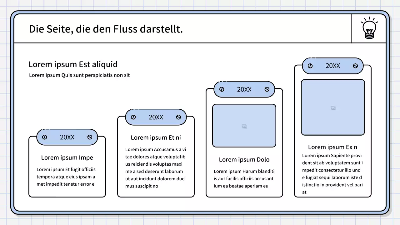 Ein einfacher, hellblauer zusammenfassender Bericht