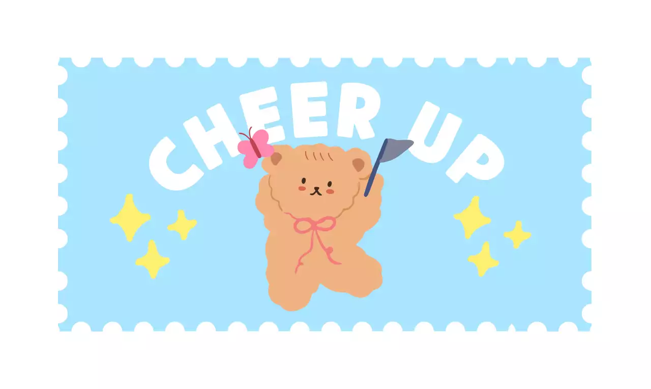 곰돌이 캐릭터가 응원하는 귀여운 컨셉의 학교