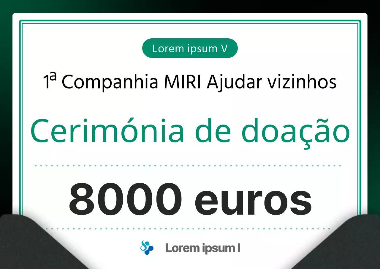 Promover uma cerimónia de doação moderna em verde e preto