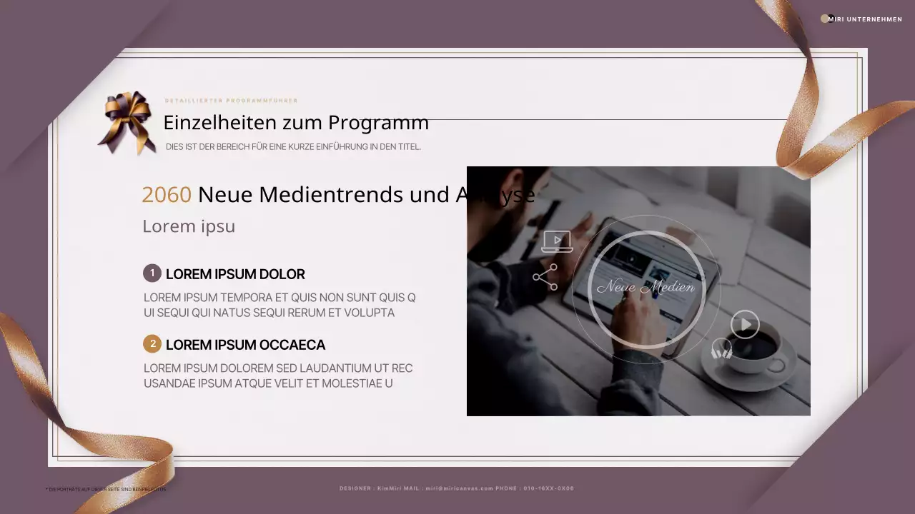 Ein luxuriöser Vorschlag für eine Einladung zu einer Veranstaltung in Lila und Gold