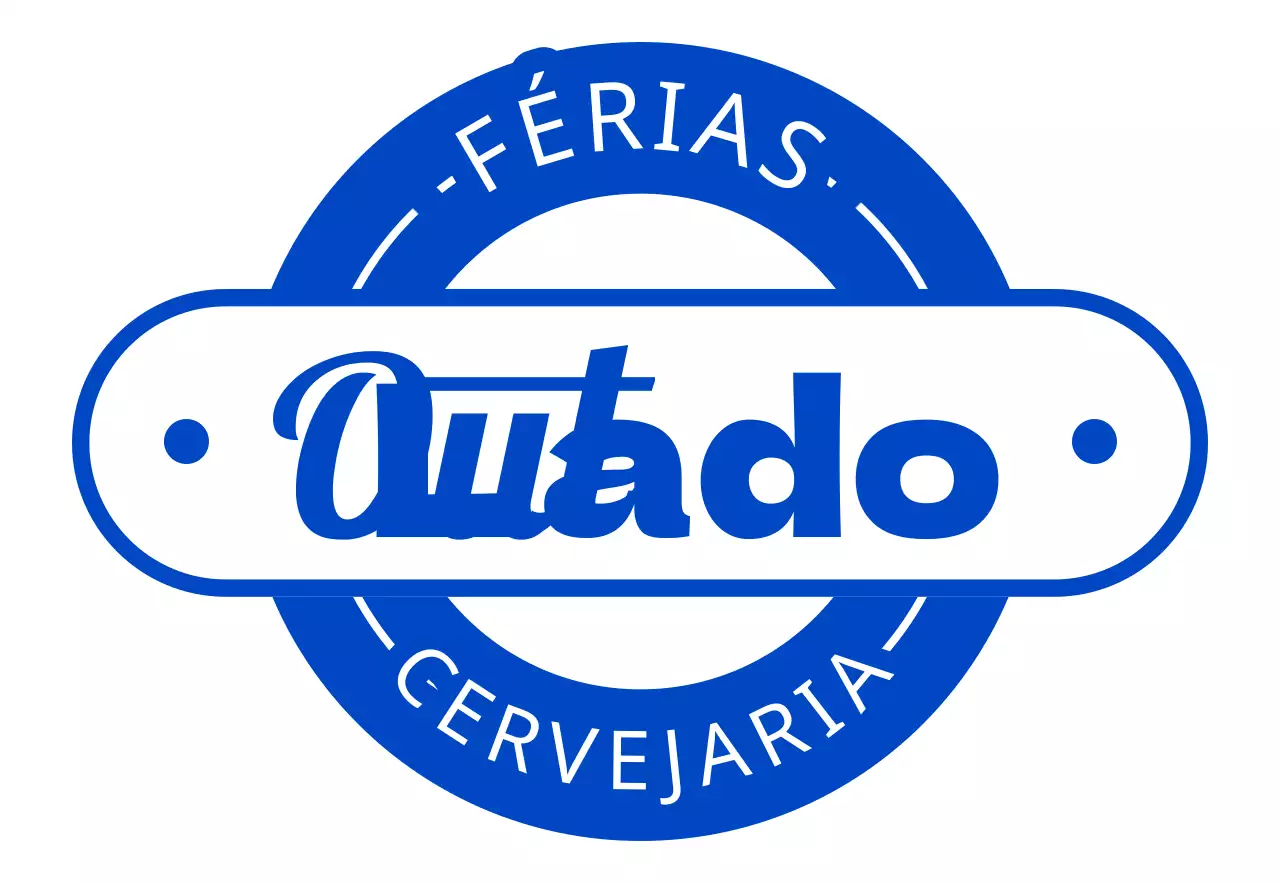 Letreiro de fachada de cervejaria de inspiração retro com tons azuis