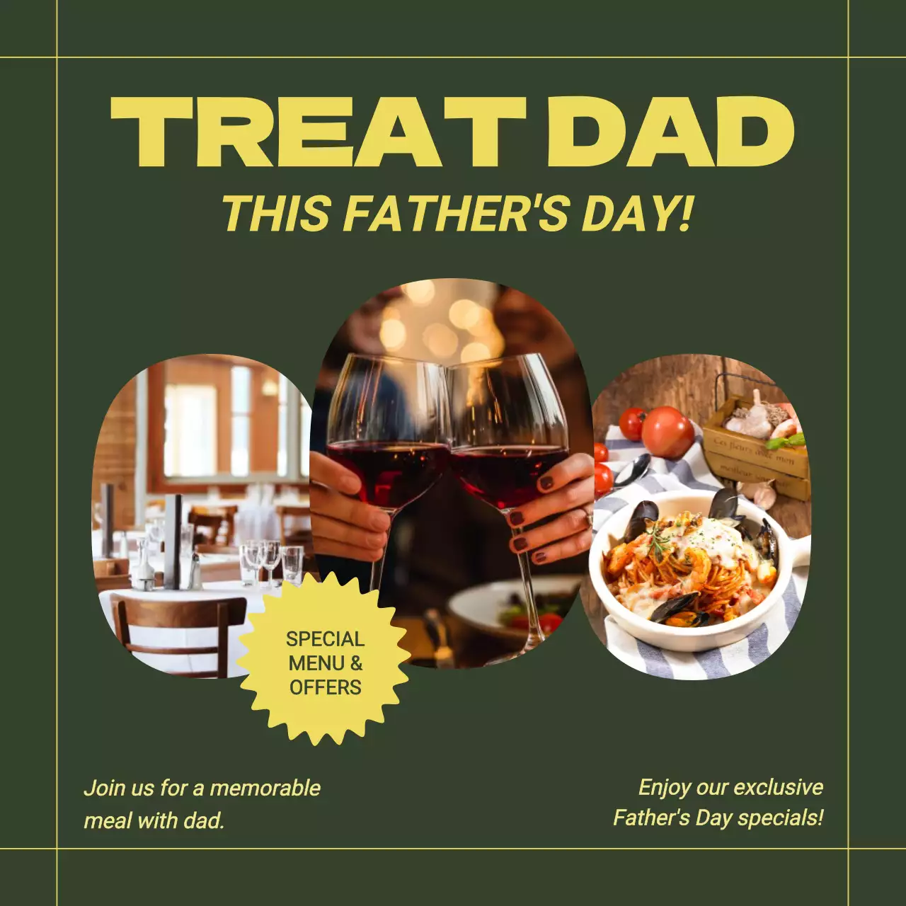 Green Modern Father's Day Promotion Social Media Post