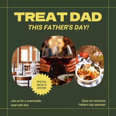 Green Modern Father's Day Promotion Social Media Post