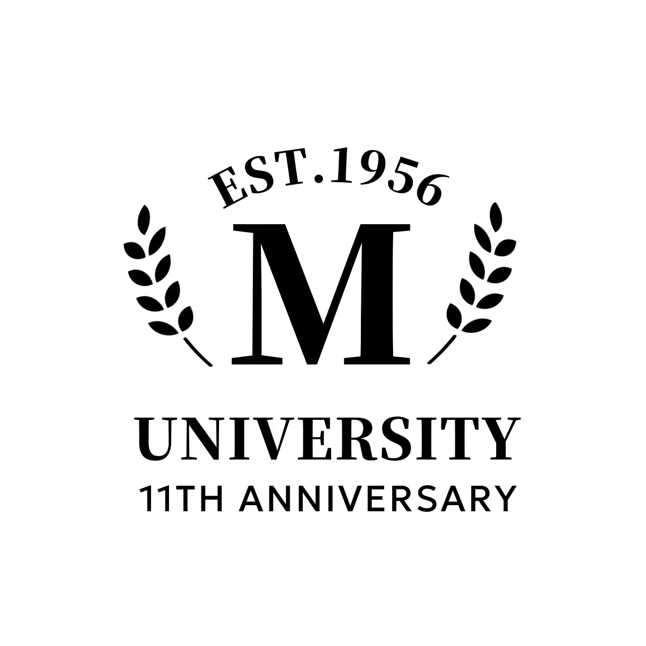 월계수 로고가 있는 심플한 컨셉의 대학교 기념품