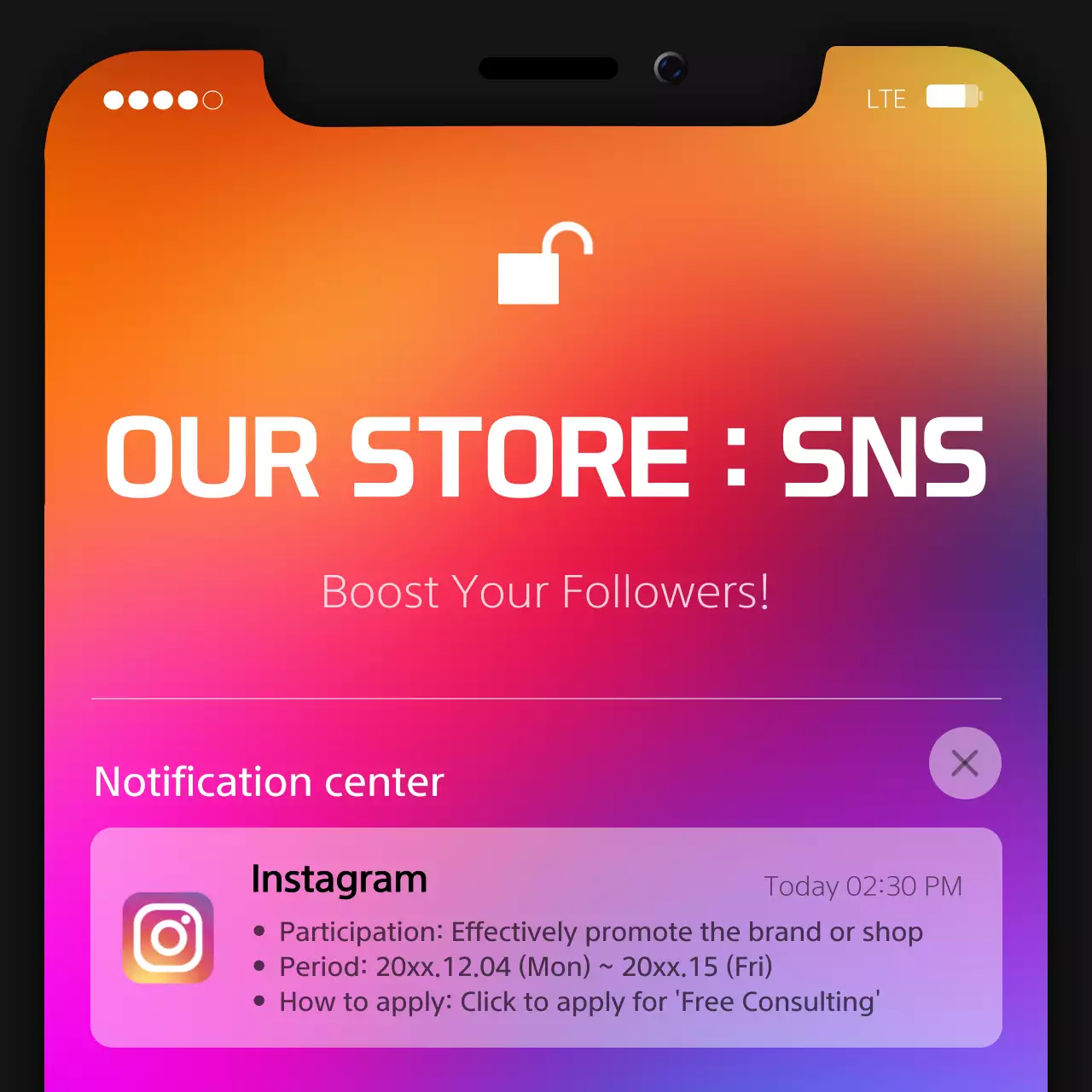 Orange Trendy Promotion Social Media Post