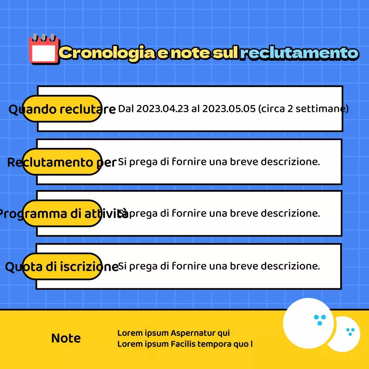 Promuovere il bowling blu e giallo per reclutare nuovi membri