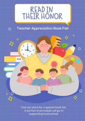 Blue Simple Education Promotion Poster