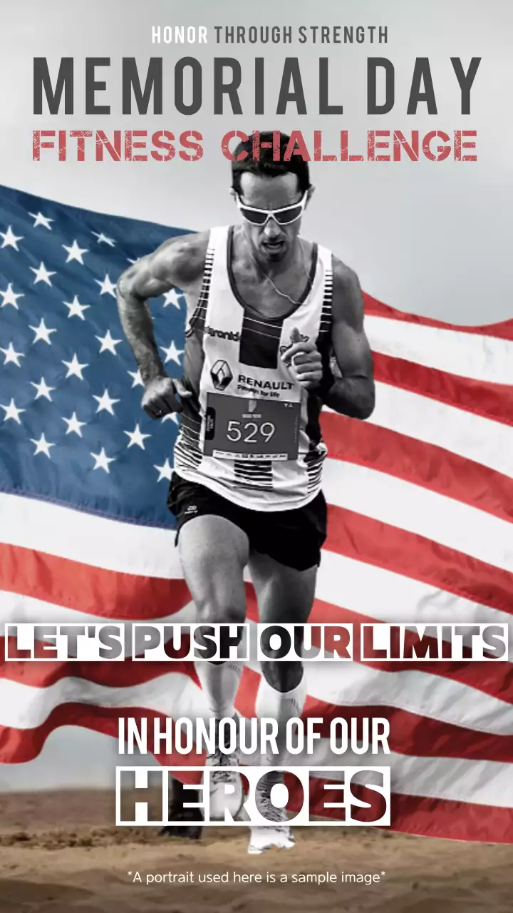 Publicidade do desafio azul e vermelho do Dia da Memória