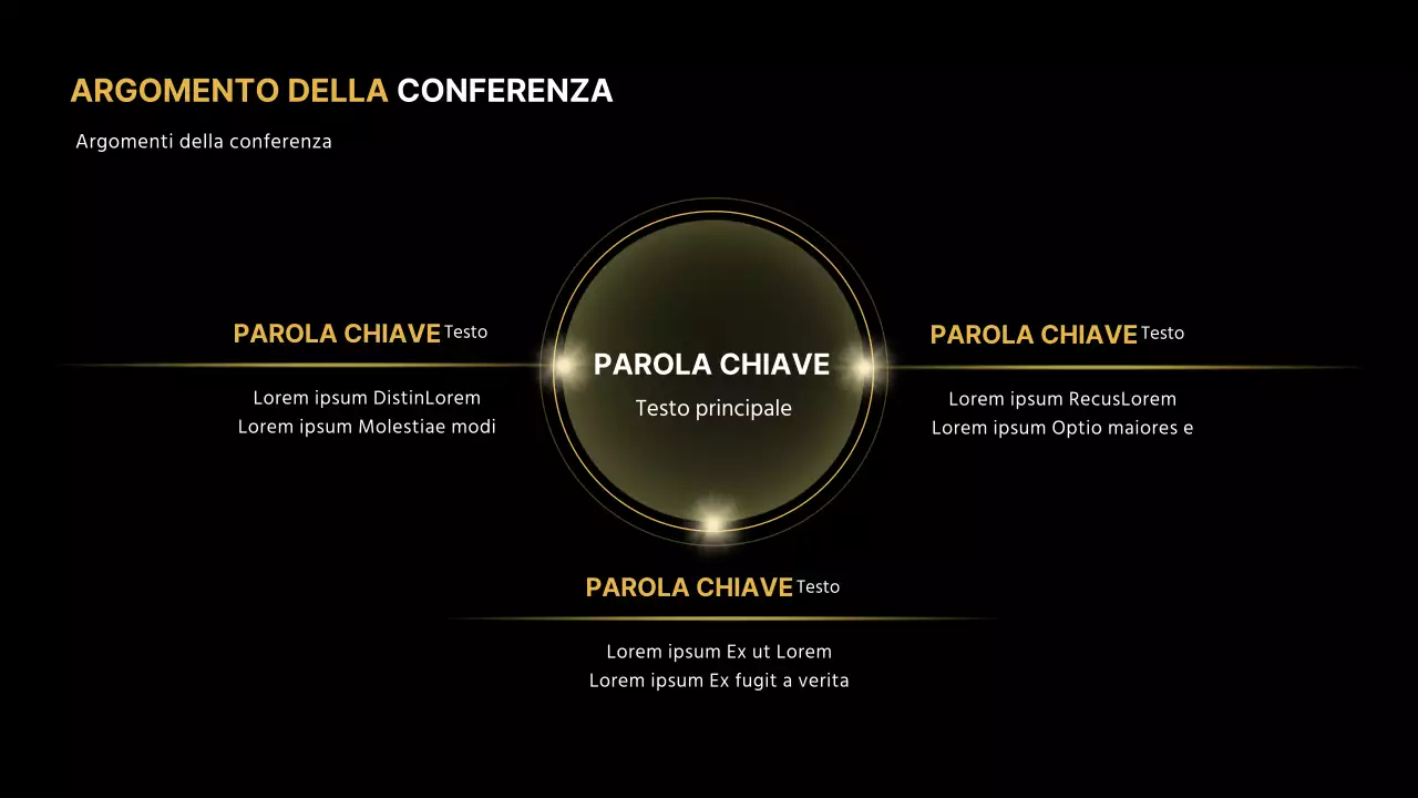 Oro e nero per una presentazione di classe a una conferenza d'affari