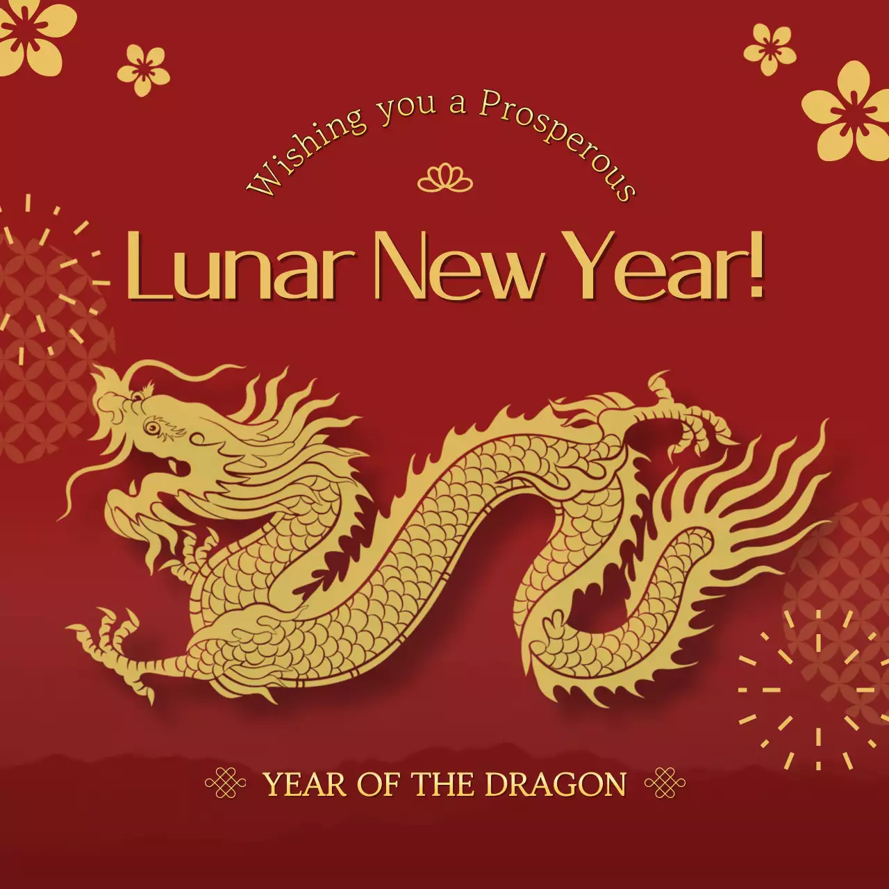 Red and Gold Traditional Lunar New Year Advertisement