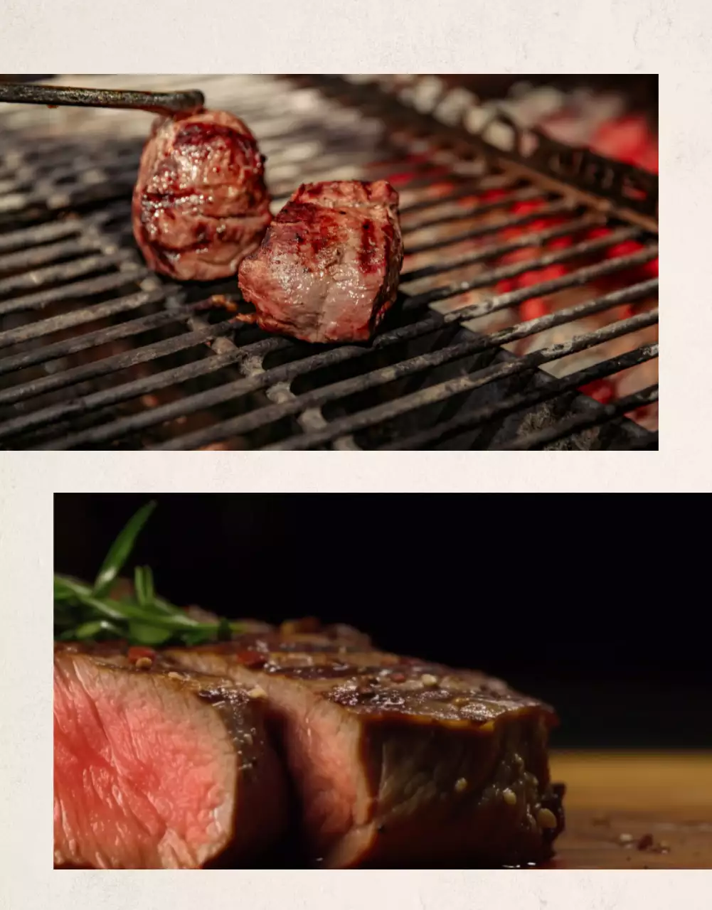 베이지와 갈색의 전통적인 한우 정육 명절 선물세트 판매 광고