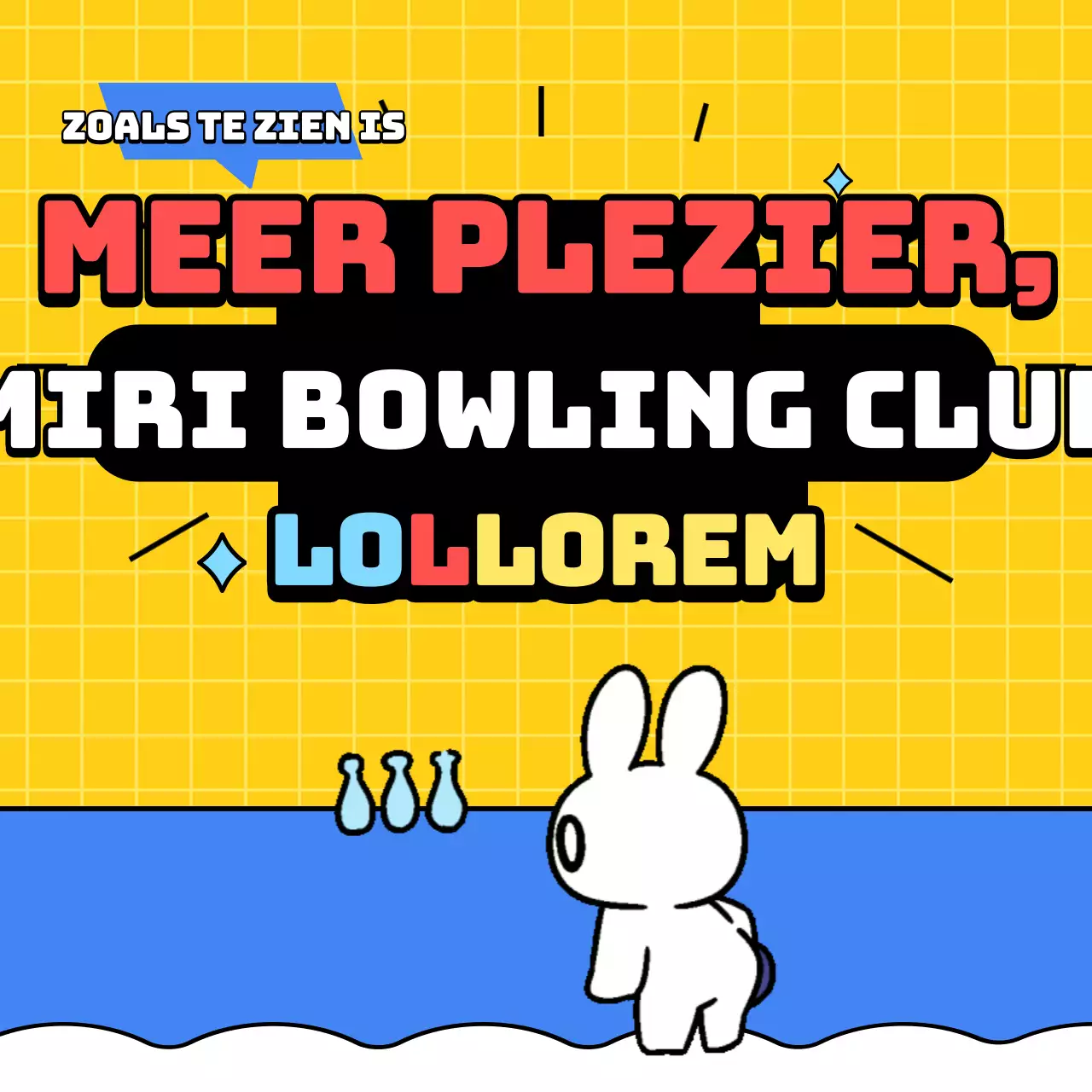 Promoot je blauwe en gele bowlingwervingsinspanningen