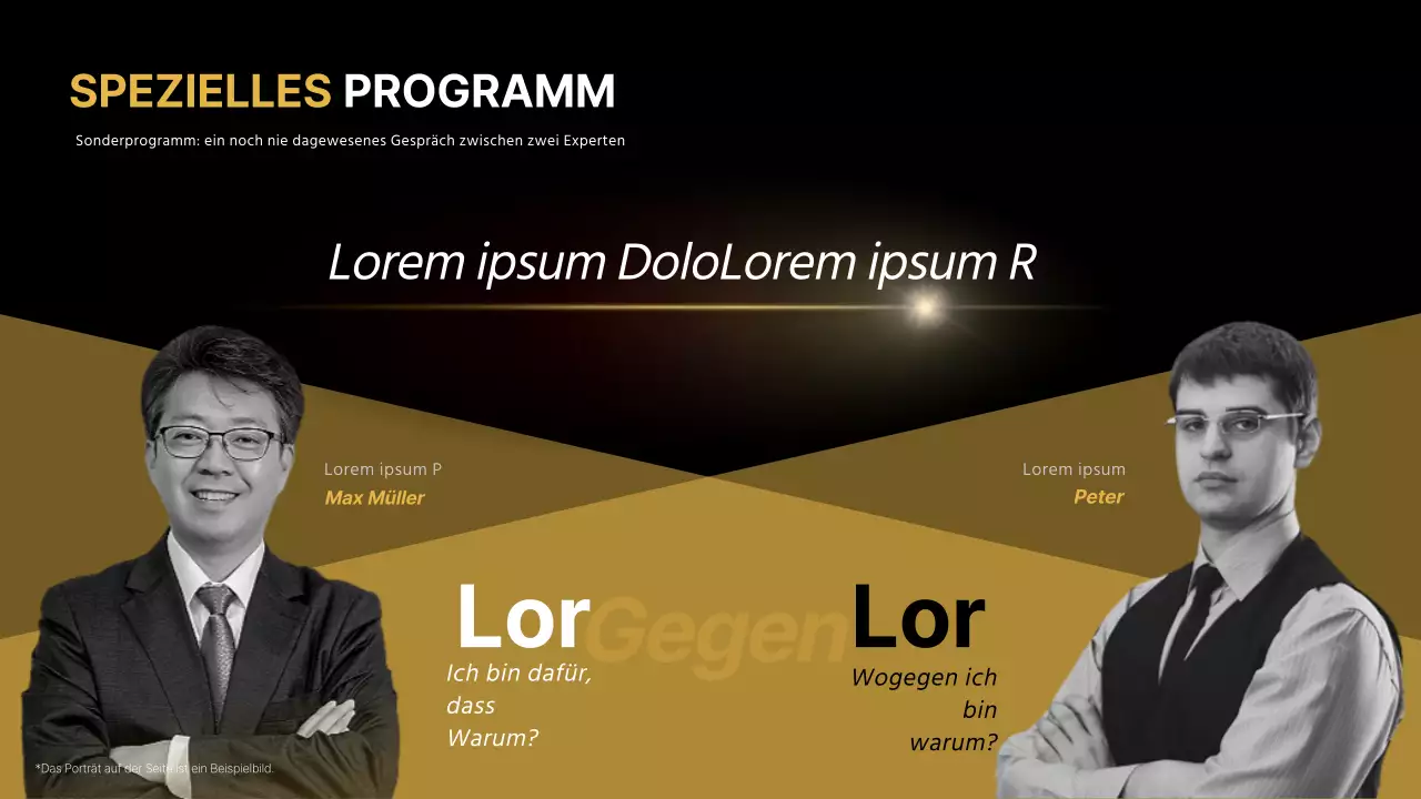 Gold und Schwarz für eine stilvolle Präsentation auf einer Geschäftskonferenz