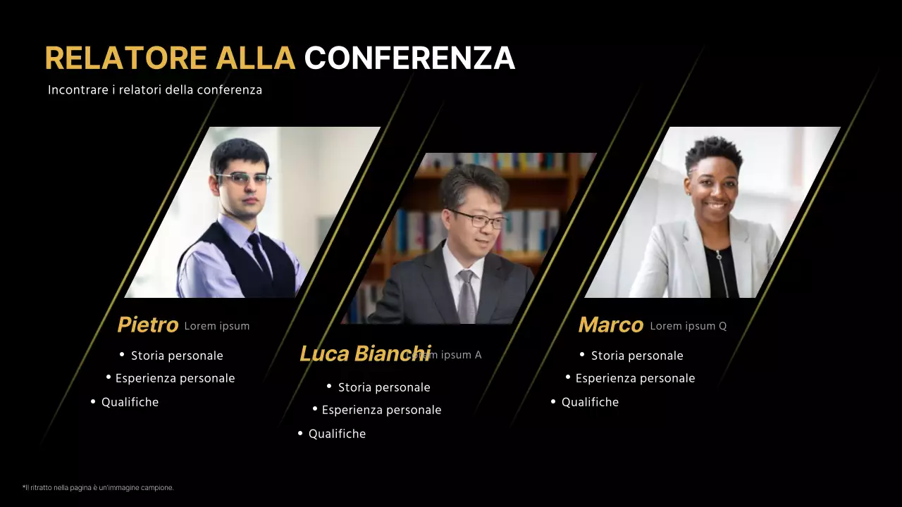 Oro e nero per una presentazione di classe a una conferenza d'affari