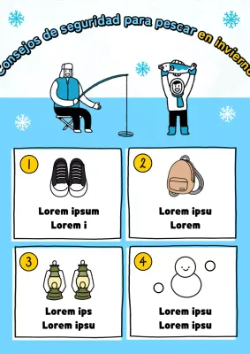 Información de pesca sencilla en azul claro