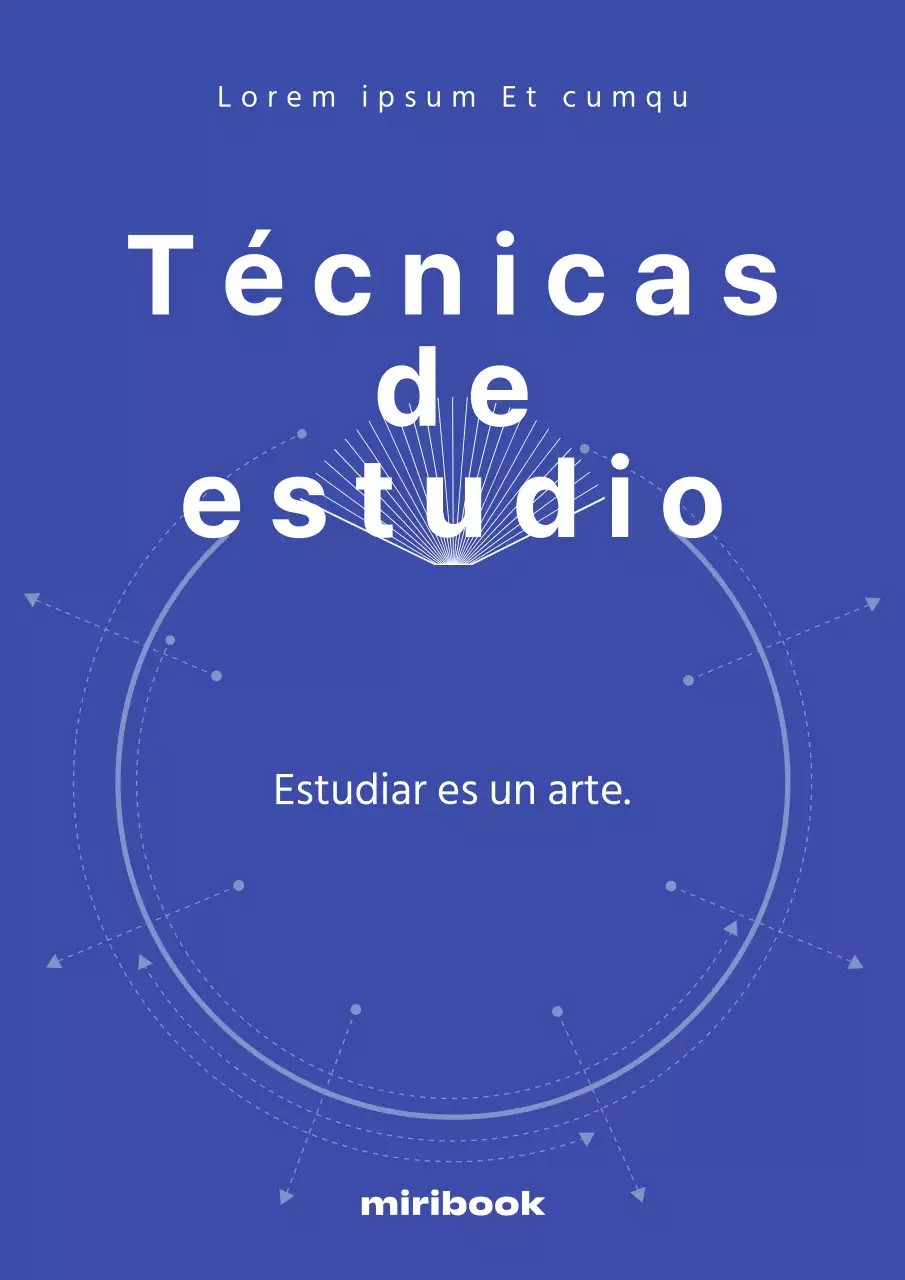 Cubierta sencilla de técnicas de estudio en azul y blanco