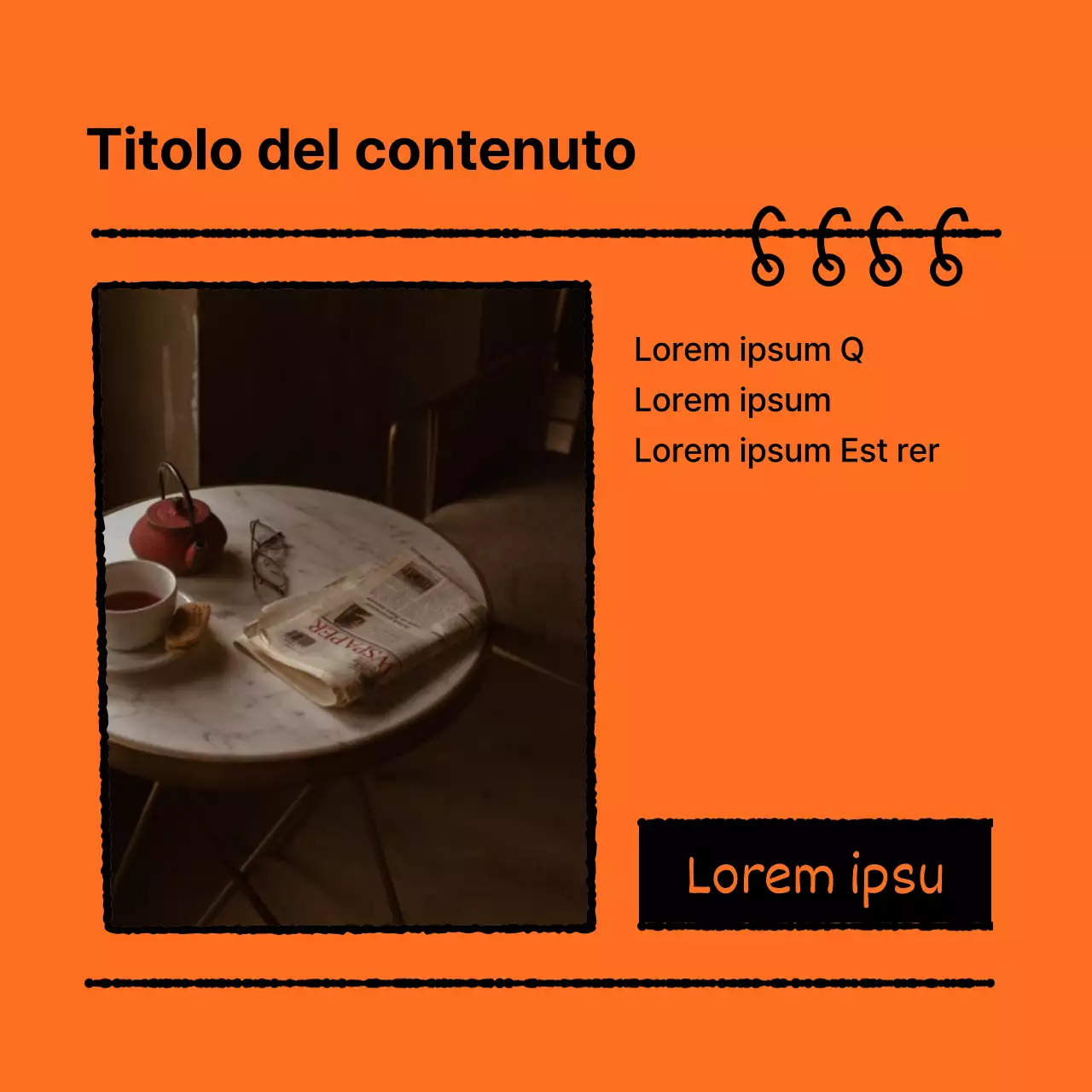 Una guida per un kit di marca pulito in arancione e nero