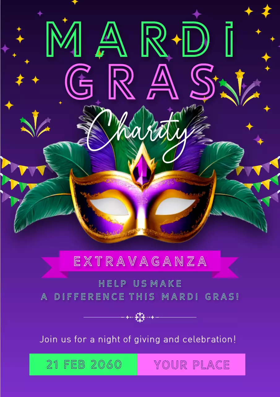 Purple Festive Charity Event Poster