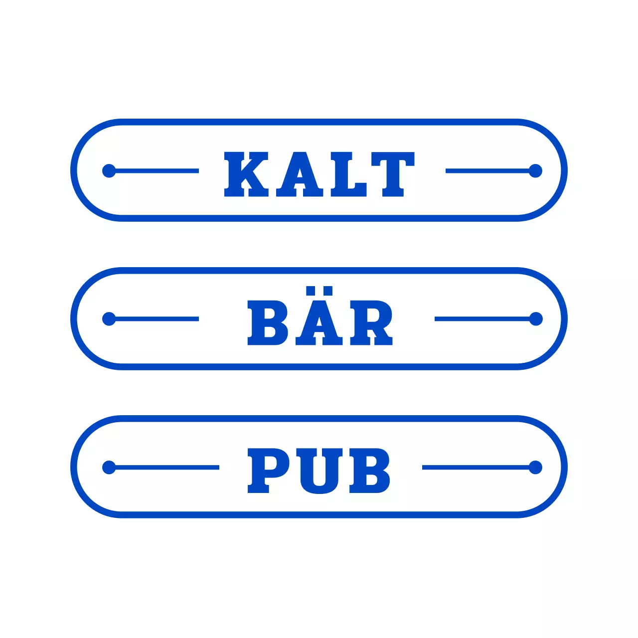 Schaufensterschild einer Brauerei im Retro-Stil mit blauen Farbtönen