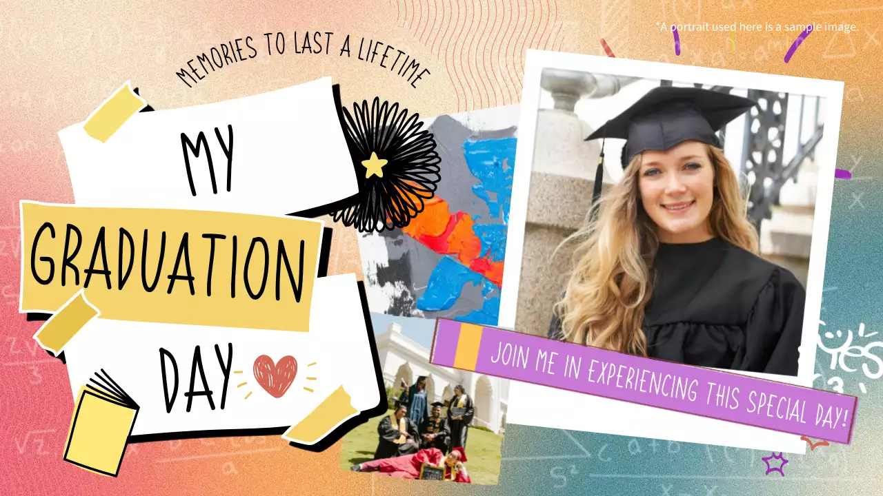 노란색과 보라색의 트렌디한 나의 졸업식 이야기