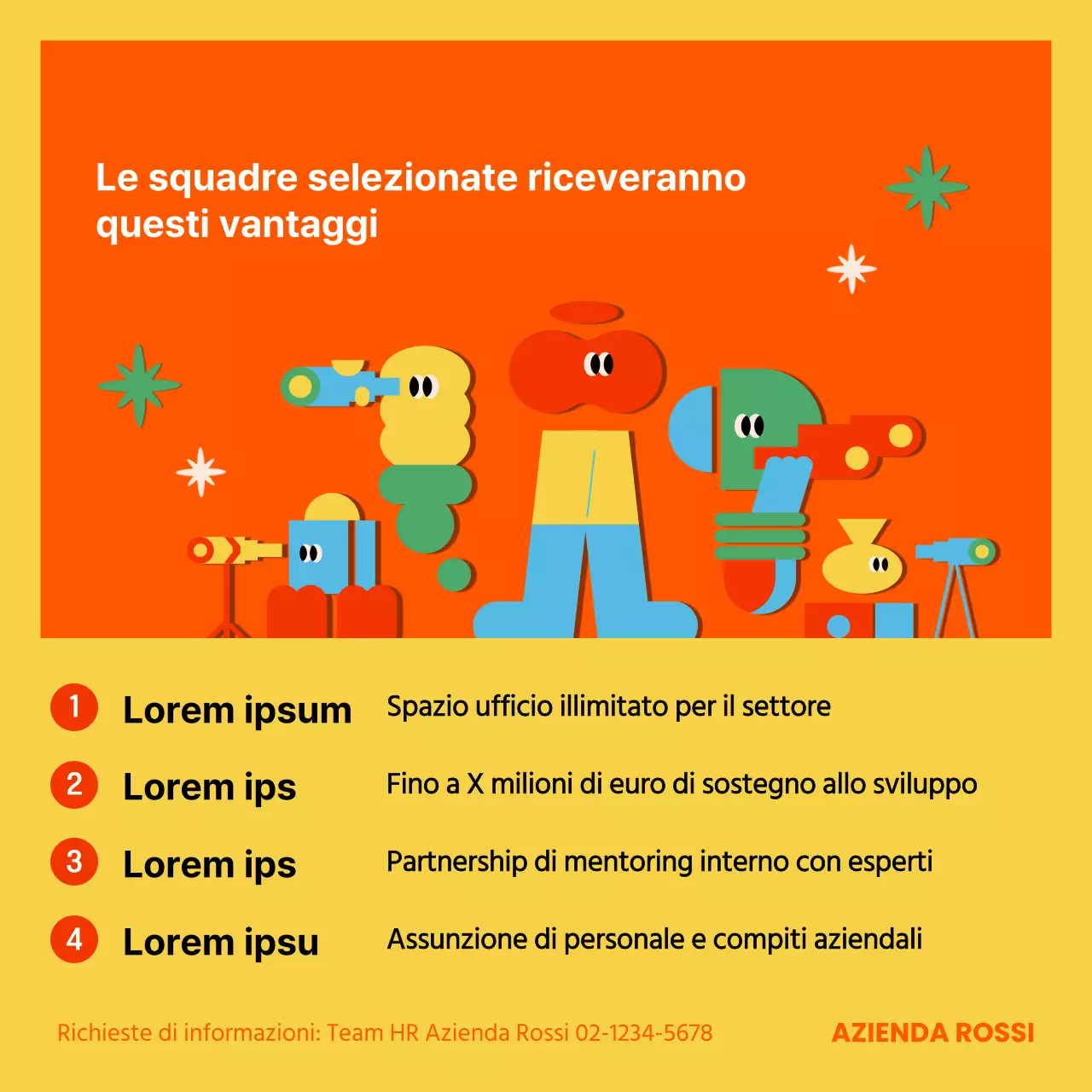 Promuovere il reclutamento di aziende kitsch in giallo e rosso