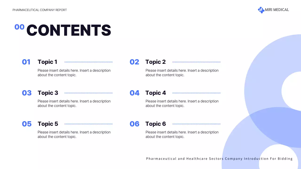 블루 모던 제약 보고서 프레젠테이션