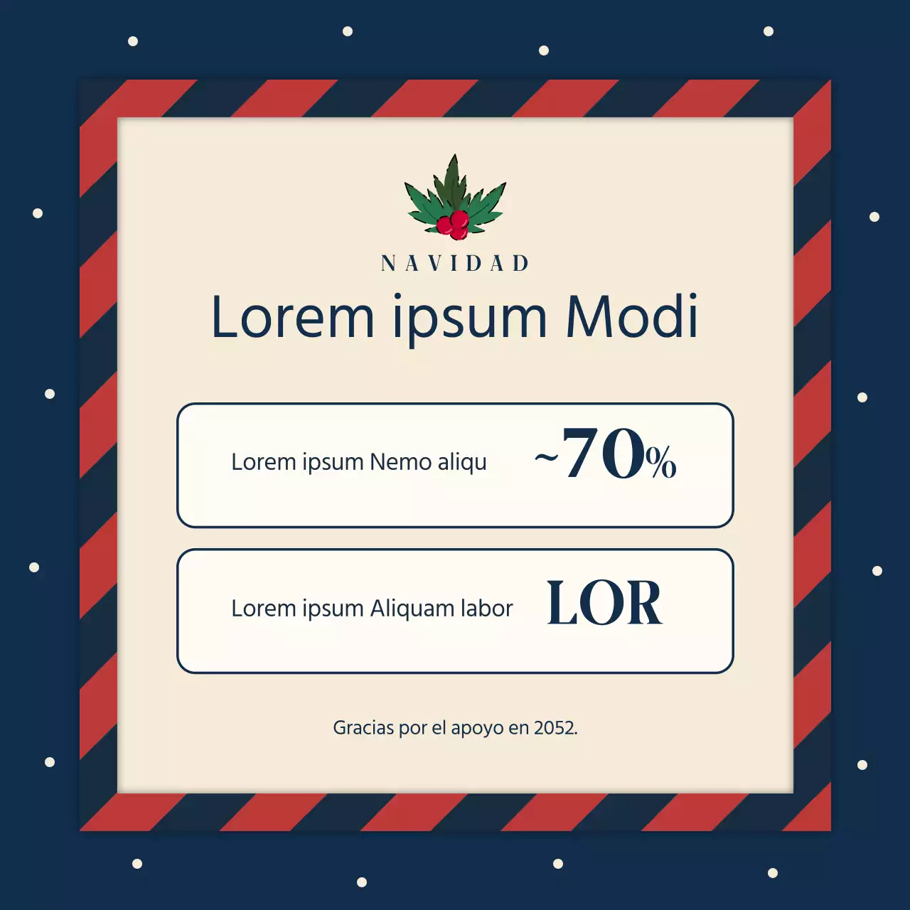 Promueva un acto festivo en rojo y azul marino