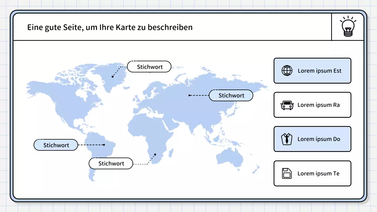 Ein einfacher, hellblauer zusammenfassender Bericht