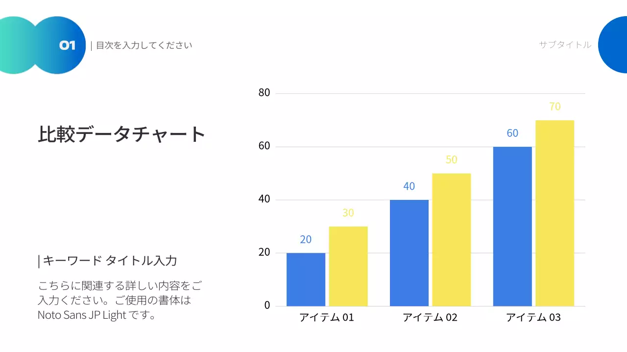 青 モダン マーケティング プレゼンテーション