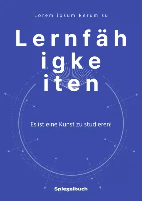 Einfacher Umschlag für Lernkompetenz in Blau und Weiß
