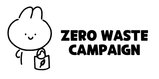A zero-waste campaign with a cute hand-drawn bunny illustration