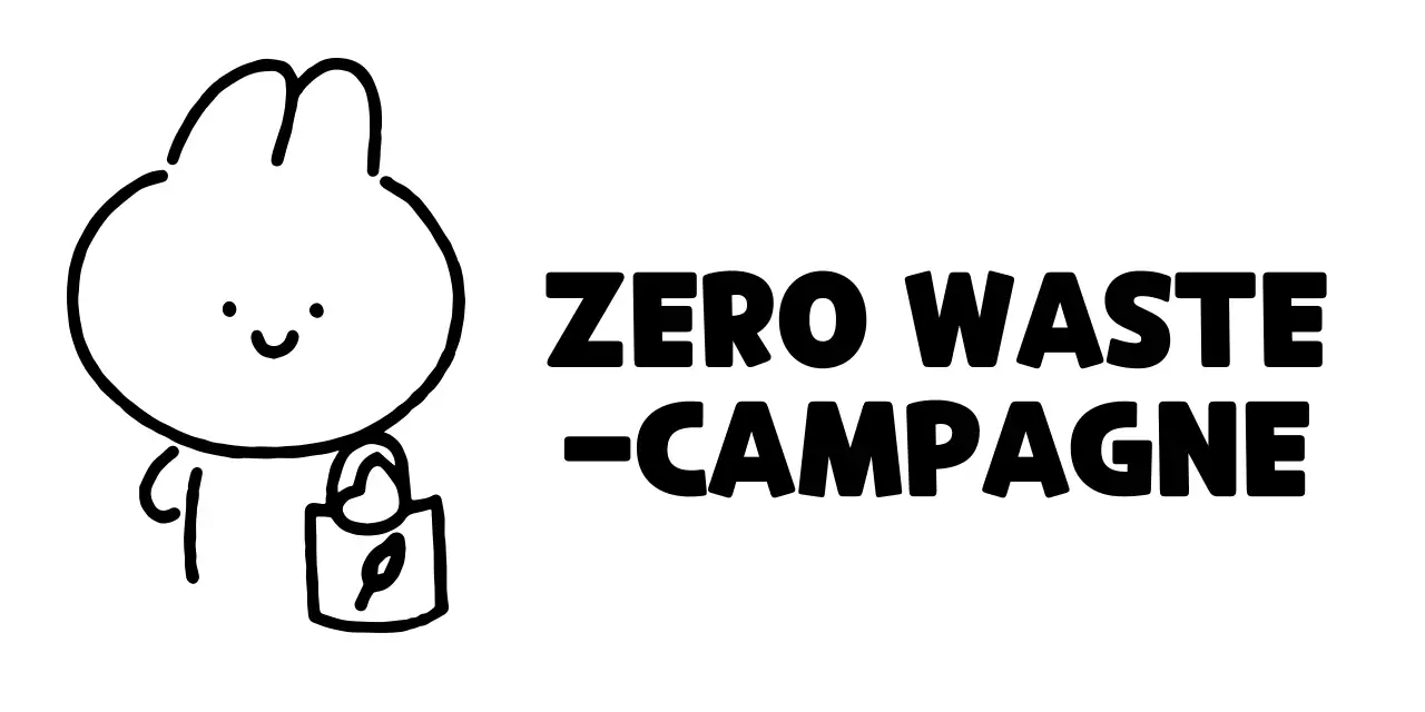 Een zero-waste campagne met een schattige handgetekende konijnillustratie