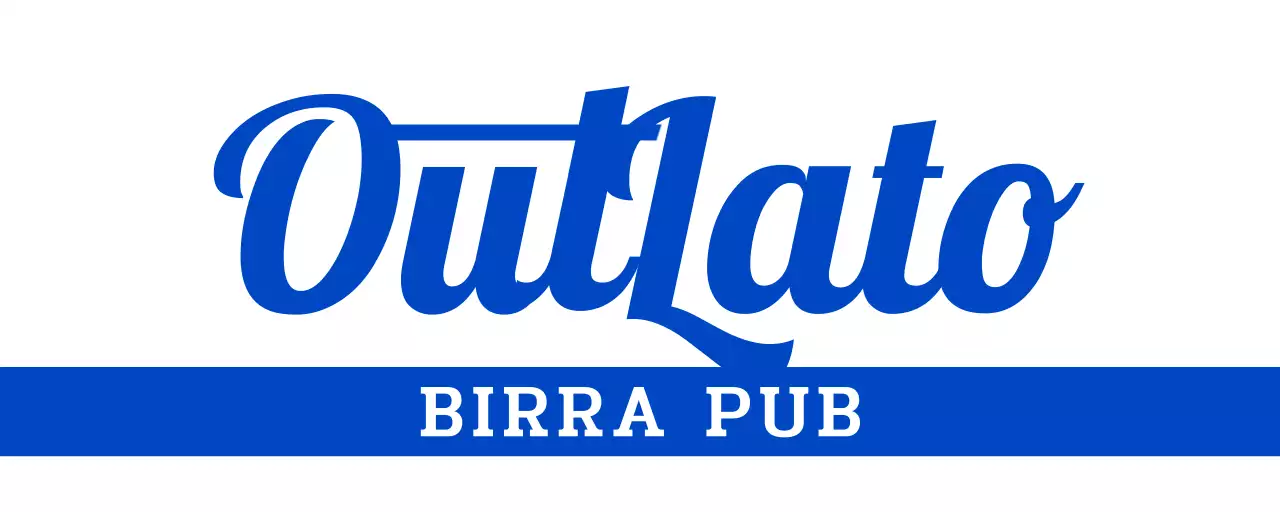 Insegna di ispirazione retrò per brewpub con tonalità blu