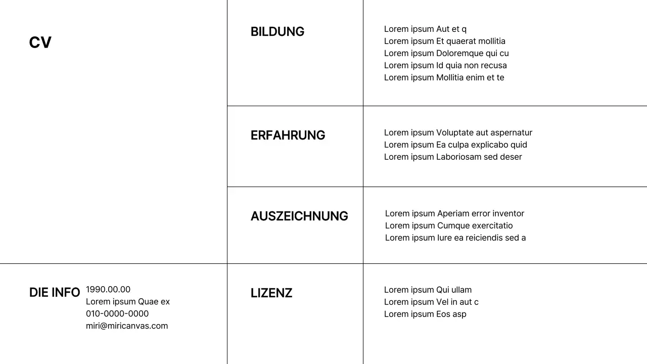 Eine einfache Karrieremappe in schwarz-weiß