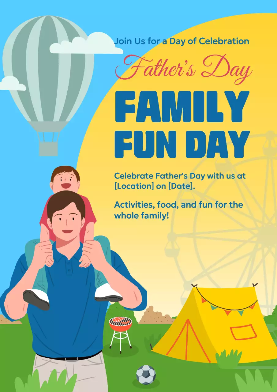 Blue Retro Family Event Invitation Poster