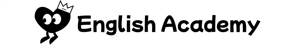 하트 캐릭터가 있는 귀여운 컨셉의 영어 아카데미