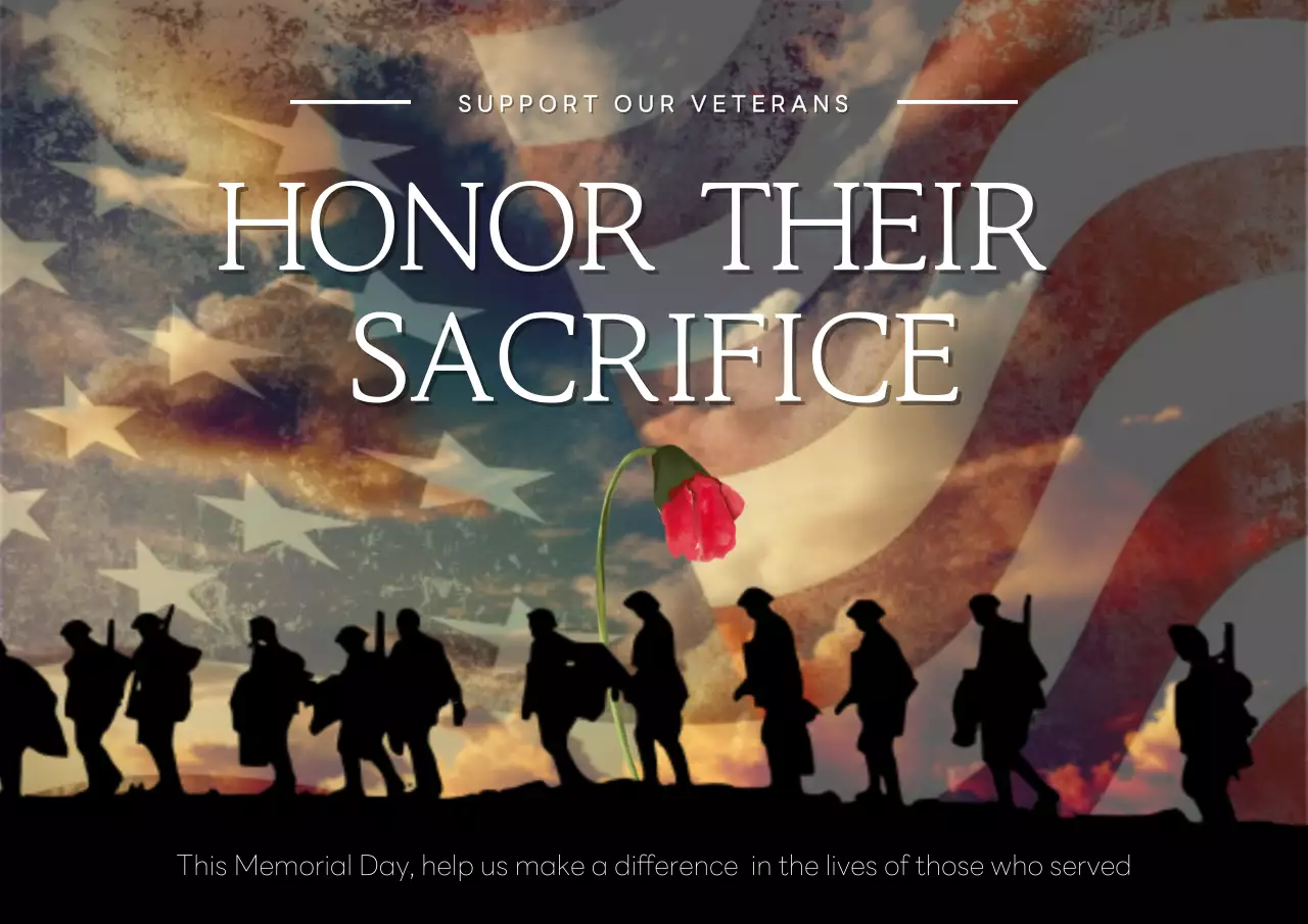 Beige Traditional Veterans Announcement Poster