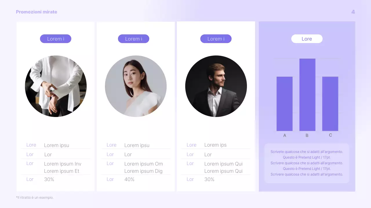 Un semplice brief promozionale viola e grigio
