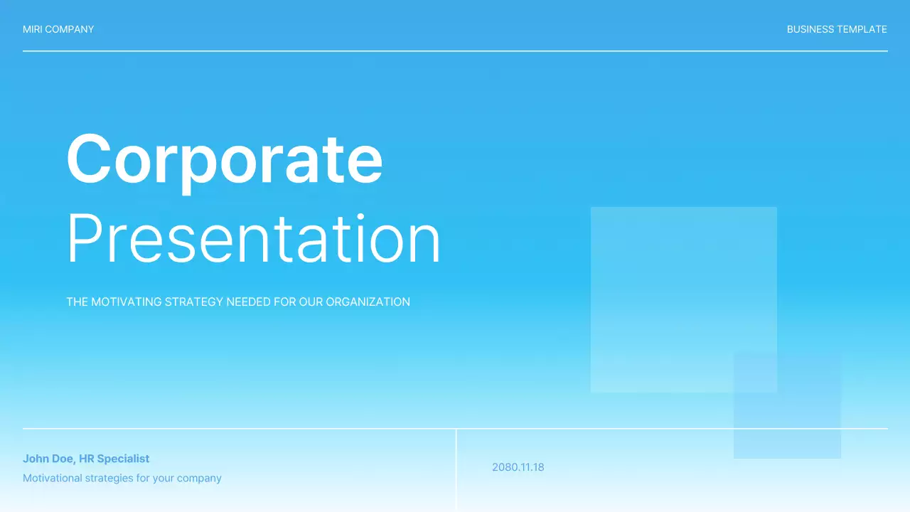 블루 모던 기업 프리젠테이션