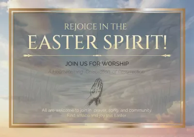 Beige Traditional Easter Invitation Poster